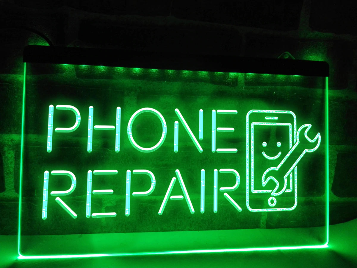 Phone Repair LED Neon Sign in Green