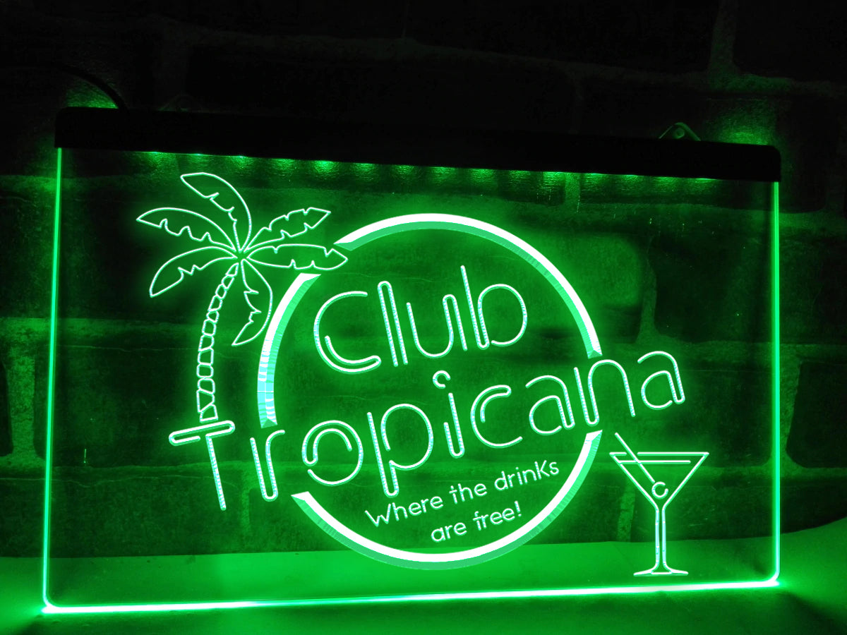 Club Tropicana LED neon sign in green