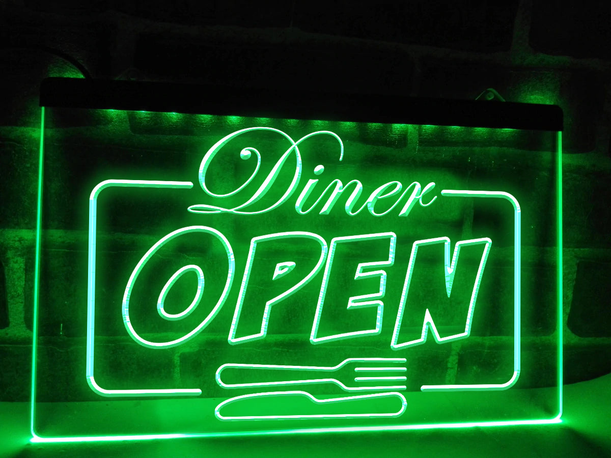 Diner Open Illuminated LED Neon Sign