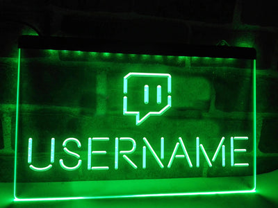 Twitch Streamer Personalized Username Illuminated Sign