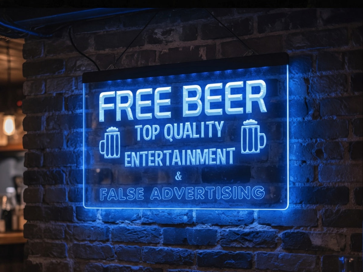 Free Beer Funny Illuminated Sign