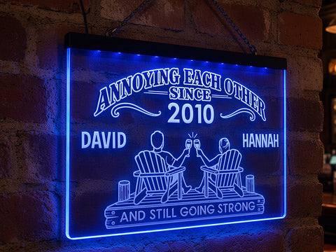 Image of Annoying Each Other Since - Personalized Couples LED Sign