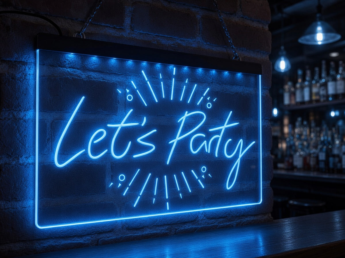 Let's Party Illuminated LED Neon Sign