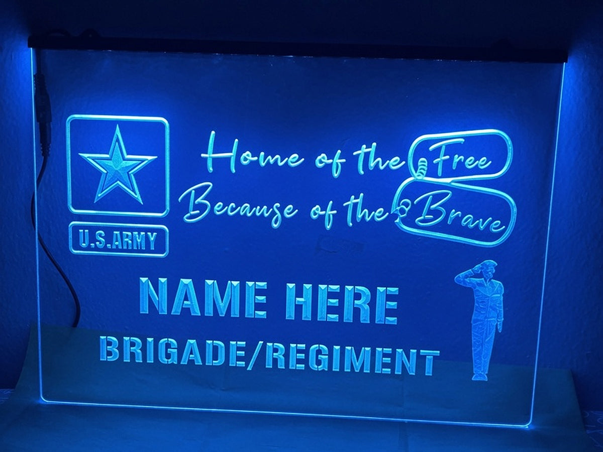 US Army Personalized Illuminated Sign