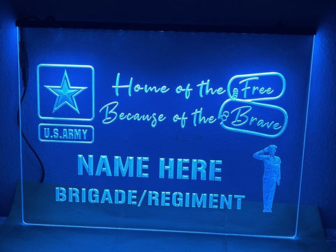 Image of US Army Personalized Illuminated Sign