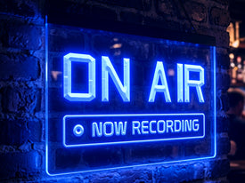 On Air Now Recording Illuminated Sign