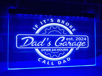 Dad's Garage Personalized Illuminated LED Neon Sign