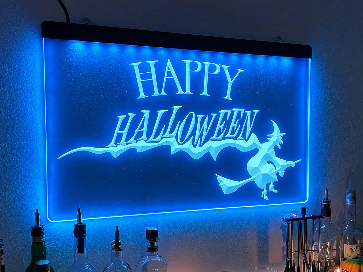 Happy Halloween Witch Illuminated Sign