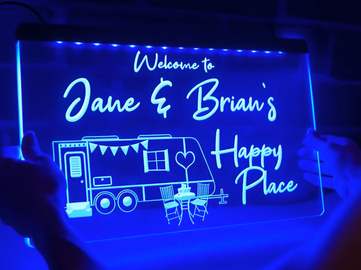 Welcome to My Happy Place Personalized Illuminated Sign