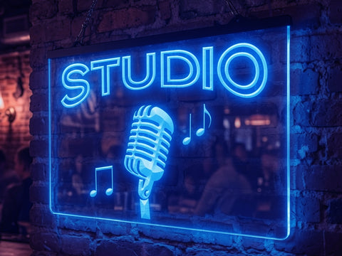 Image of Studio Microphone Illuminated Sign