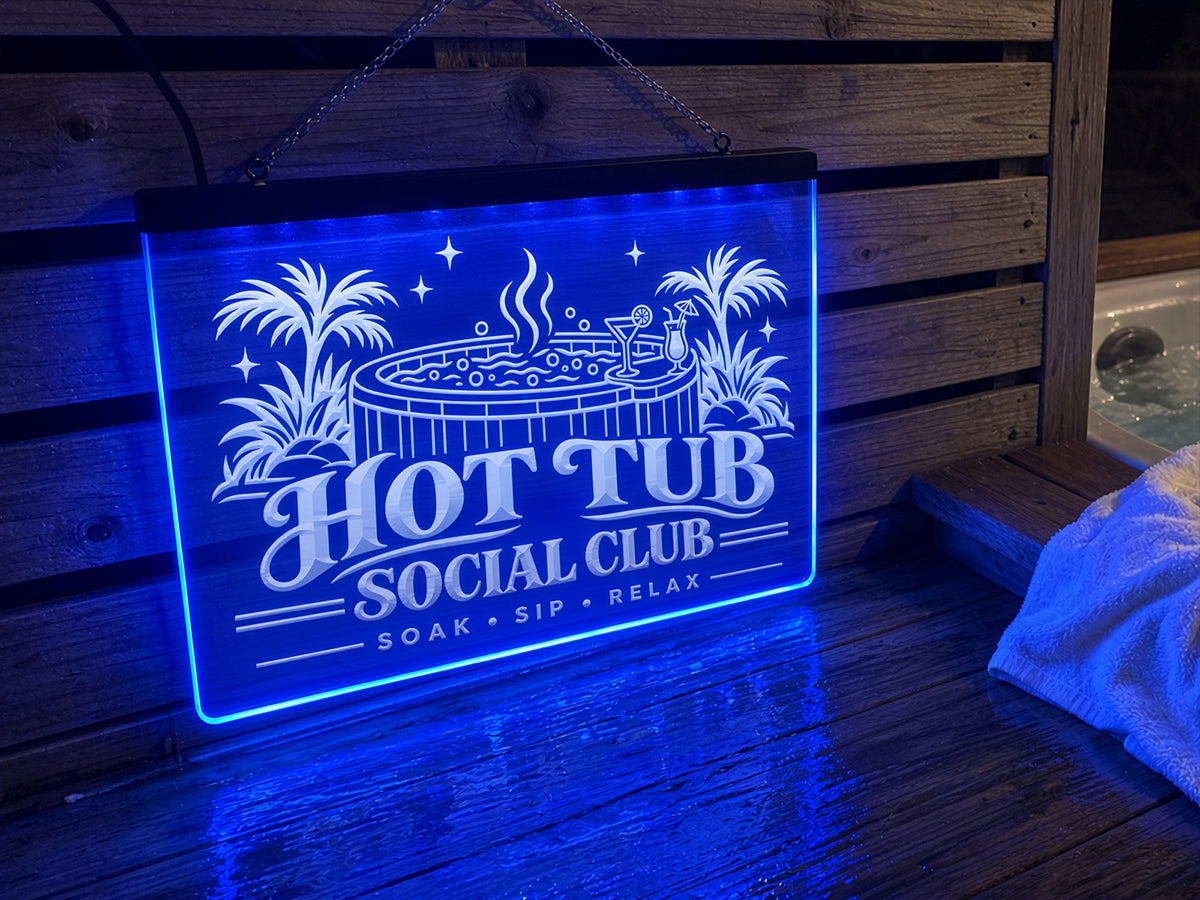 Hot Tub Social Club Illuminated LED Sign