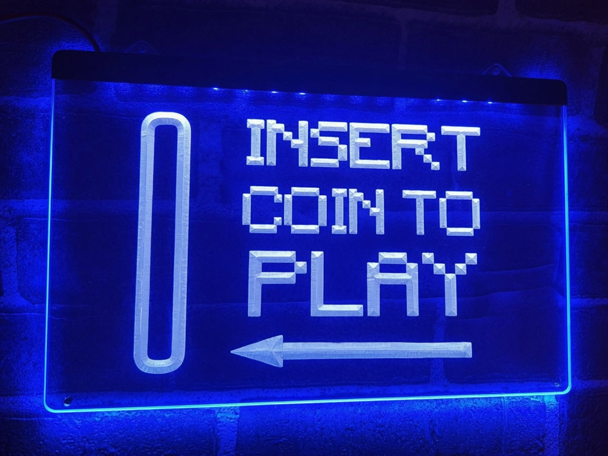 Insert Coin To Play Illuminated Sign