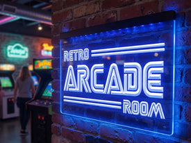 Retro Arcade Room Illuminated Sign