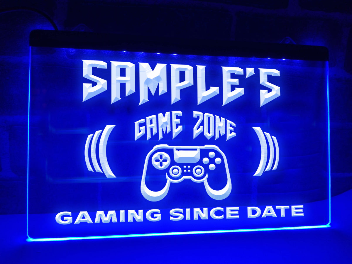 Personalized Game Zone Illuminated LED Neon Sign