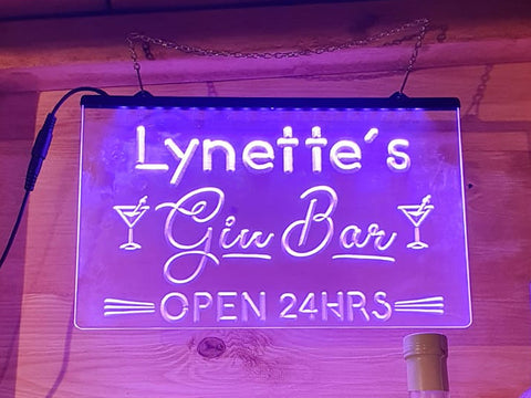 Image of Gin Bar Personalized Illuminated Sign