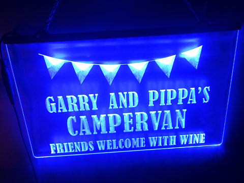 Image of Friends Welcome with Wine Personalized Illuminated Sign