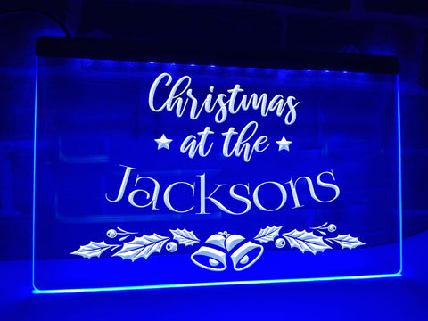 Image of Personalized Christmas Sign Family Name in LED Neon