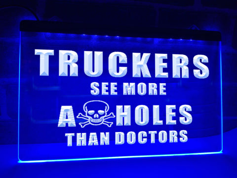 Image of Trucker Skull Illuminated LED Neon Sign