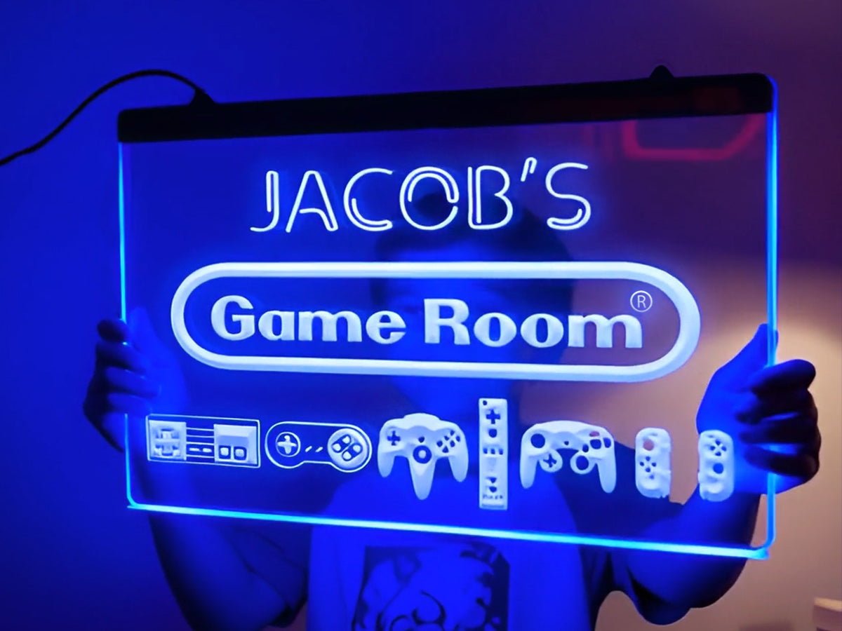 Retro Game Room Personalized Illuminated Sign