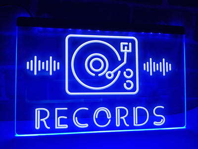 Music Records Illuminated LED Neon Sign