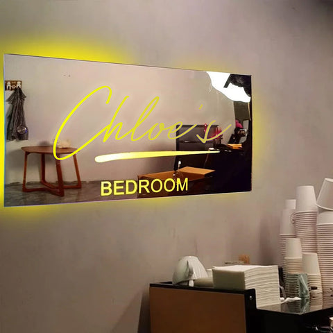 Image of Personalized Bedroom Name LED Neon Mirror