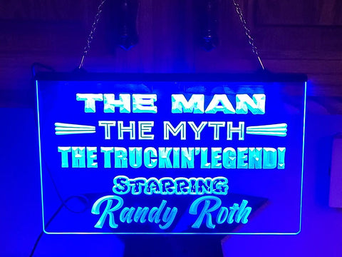 Image of Truckin' Legend Personalized Illuminated Sign