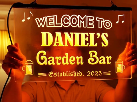 Image of Garden Bar Personalized Illuminated LED Neon Sign