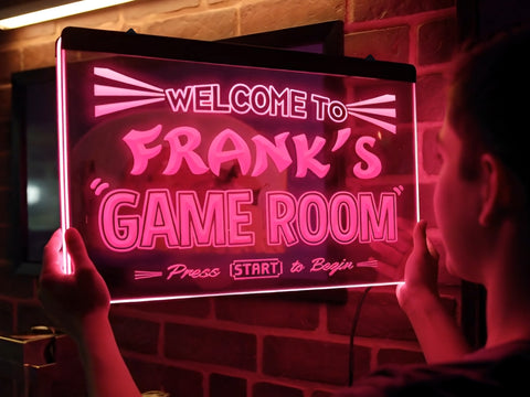 Image of Welcome To My Game Room Personalized Illuminated Sign