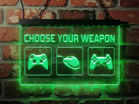Image of Choose Your Weapon Illuminated Sign