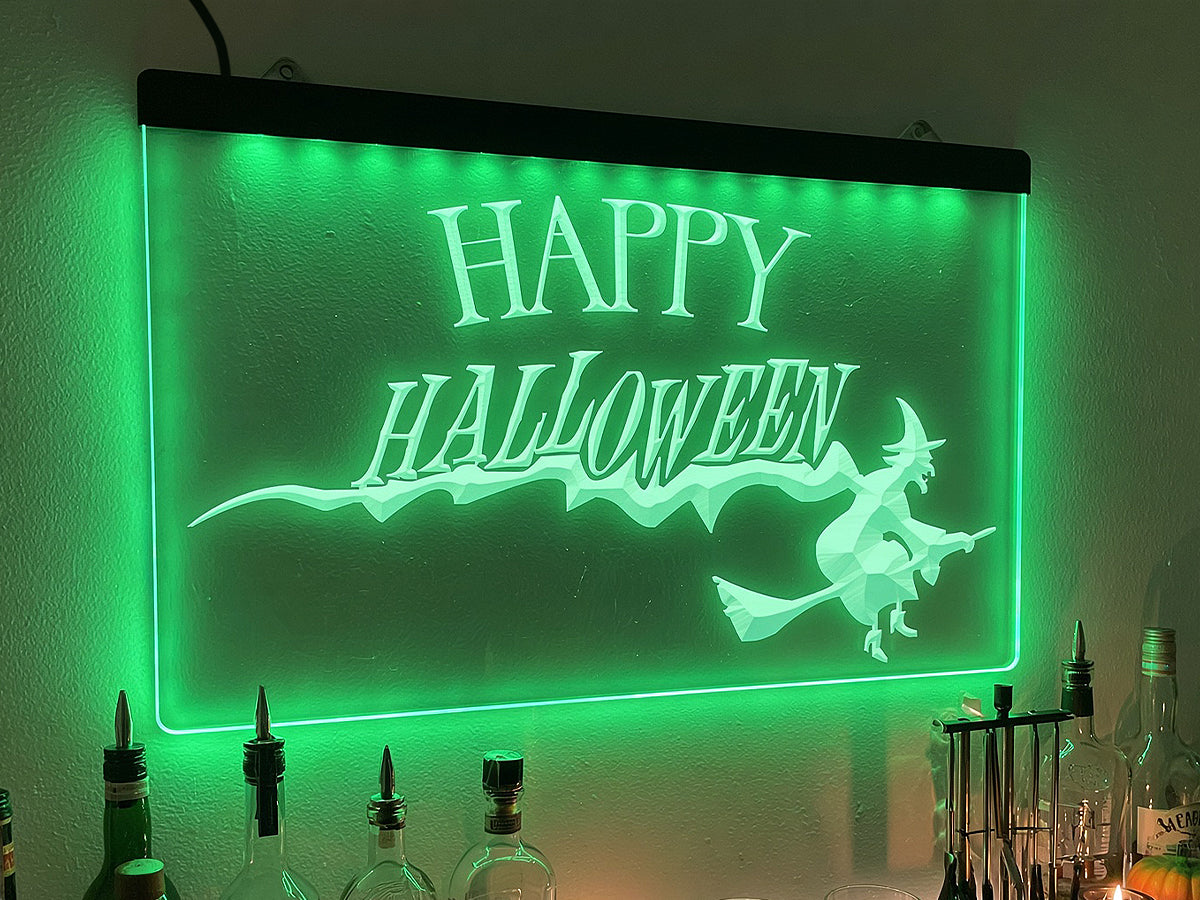 Happy Halloween Witch Illuminated Sign