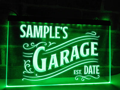 Personalized Garage Illuminated Sign