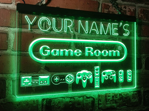 Image of Retro Game Room Personalized Illuminated Sign