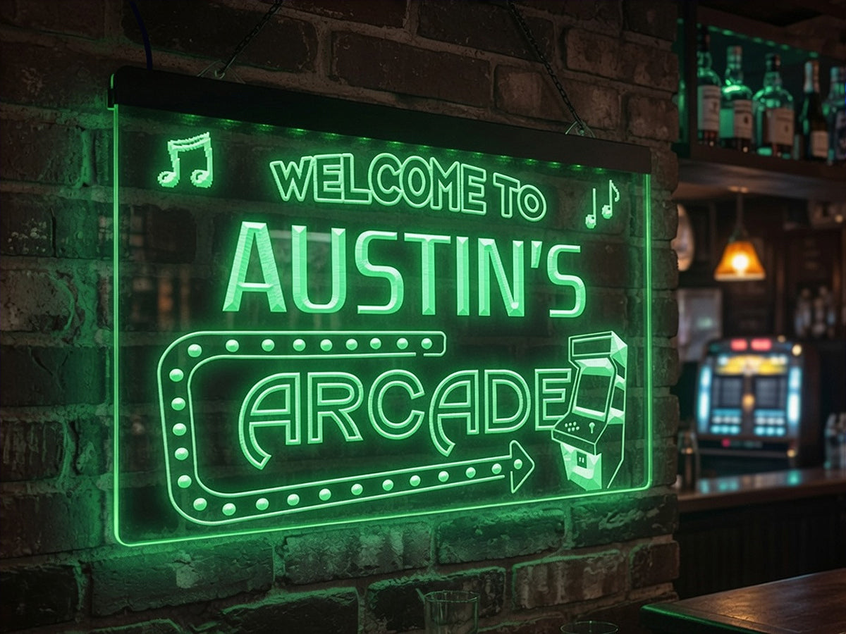 Welcome To My Arcade Personalized Illuminated Sign