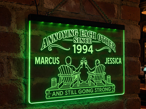 Image of Annoying Each Other Since - Personalized Couples LED Sign