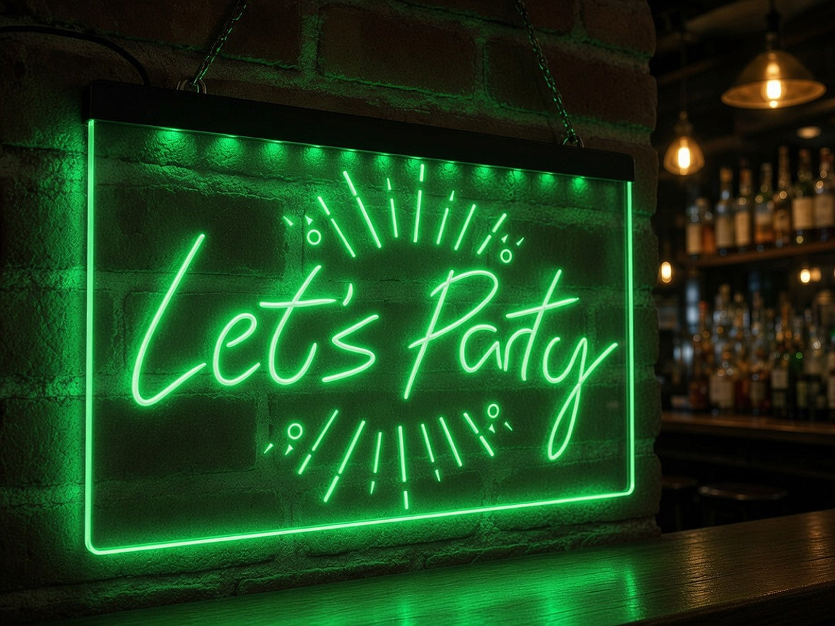 Let's Party Illuminated LED Neon Sign