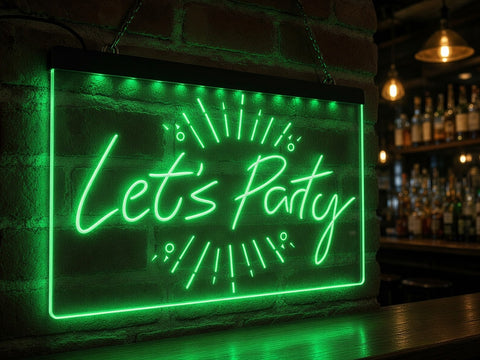 Image of Let's Party Illuminated LED Neon Sign