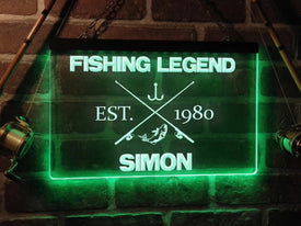Fishing Legend Personalized Illuminated Sign