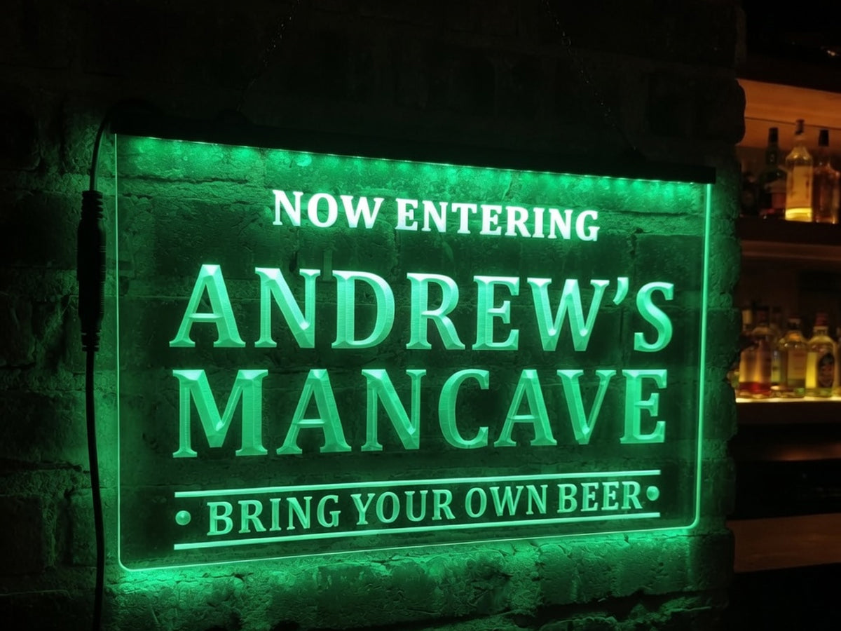 Now Entering Man Cave Personalized Illuminated Sign