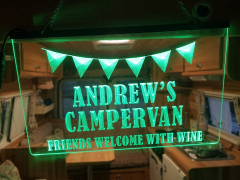 Image of Friends Welcome with Wine Personalized Illuminated Sign