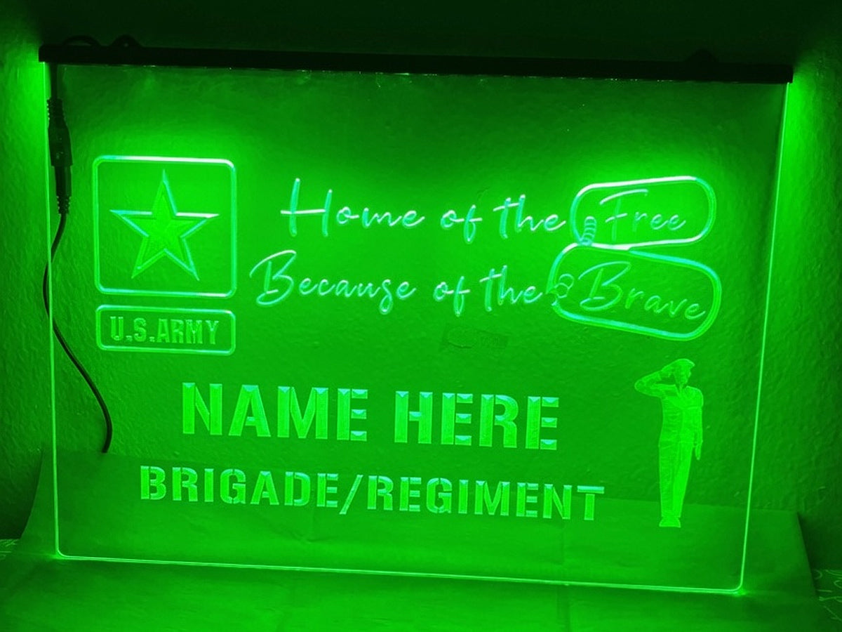 US Army Personalized Illuminated Sign
