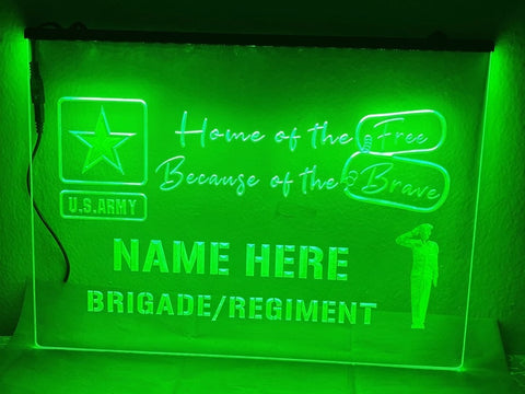 Image of US Army Personalized Illuminated Sign