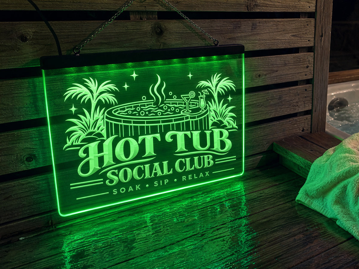 Hot Tub Social Club Illuminated LED Sign
