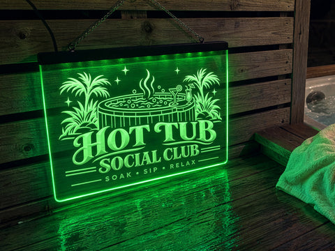 Image of Hot Tub Social Club Illuminated LED Sign