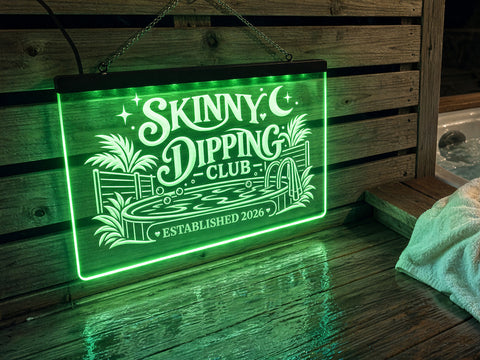 Image of Skinny Dipping Club Personalized Illuminated LED Sign