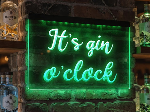 Image of It's Gin O'clock Illuminated Sign