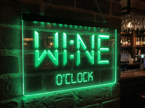 Image of Wine O'clock Illuminated Sign