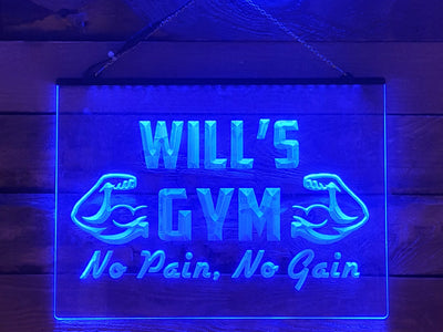 No Pain, No Gain Personalized Illuminated Gym Sign