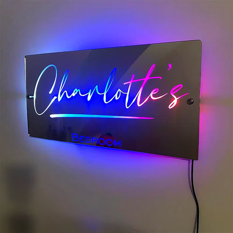 Image of Personalized Bedroom Name LED Neon Mirror