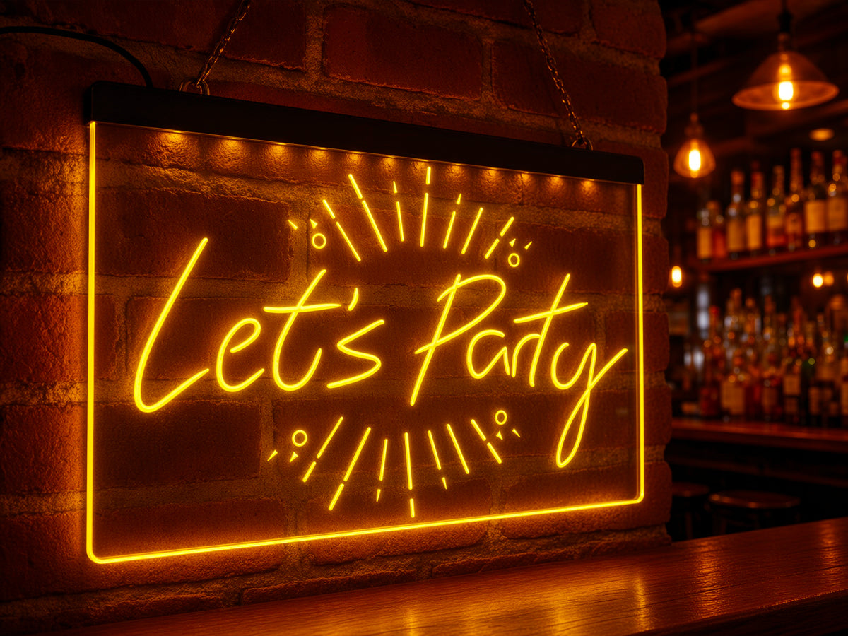 Let's Party Illuminated LED Neon Sign