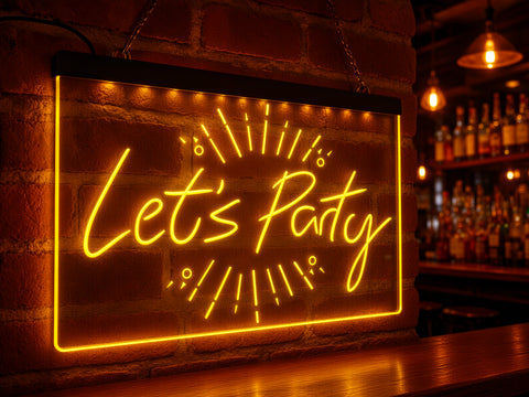 Image of Let's Party Illuminated LED Neon Sign